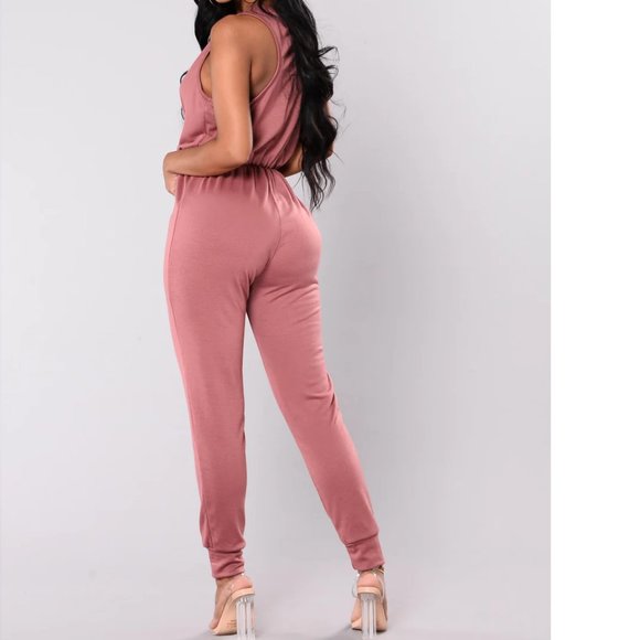 XL Size NEW Mauve Color Soft JUMPSUIT Fashion Nova Womens Pink Color - Picture 2 of 2